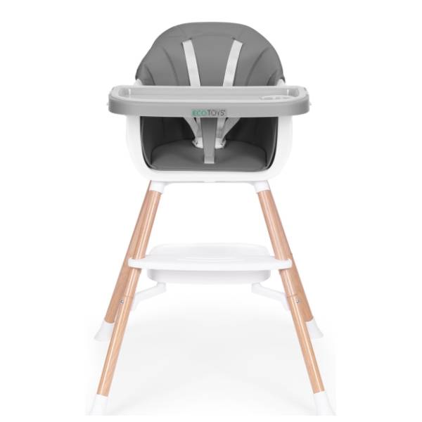 ECO TOYS hranilica za bebe 2u1 siva