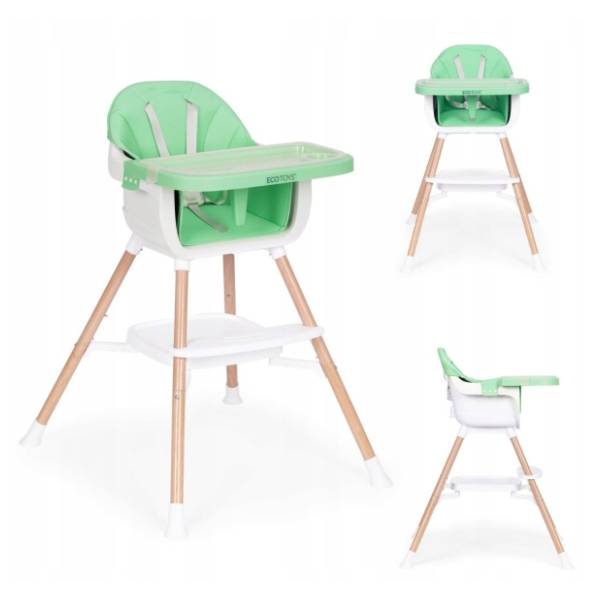 ECO TOYS stolica za hranjenje 2u1 zelena