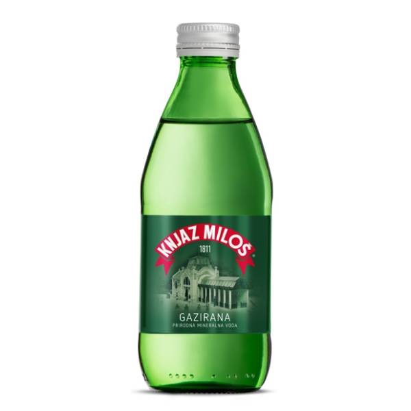 Gazirana voda KNJAZ MILOŠ staklo 250ml