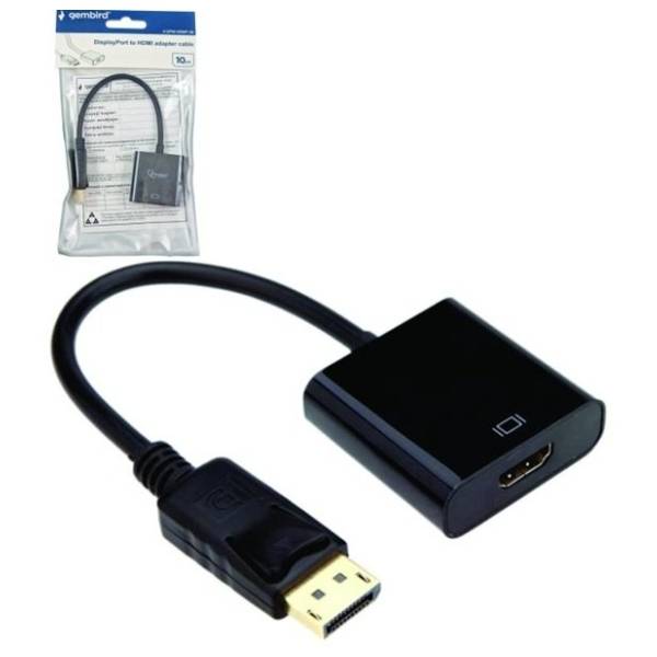 GEMBIRD konverter DisplayPort (m) na HDMI (ž) (A-DPM-HDMIF-002) crni