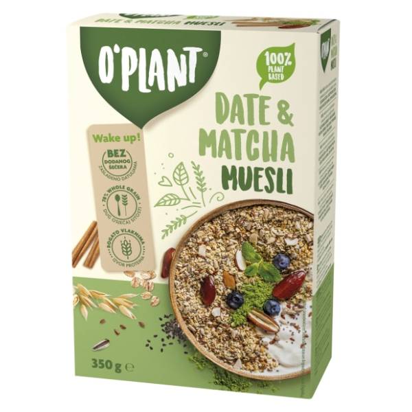 Musli O'PLANT Date & matcha 350g