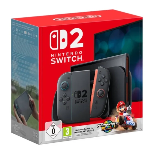 NINTENDO Switch 2 Light Blue and Light Red Joy-Con + Mario Kart World