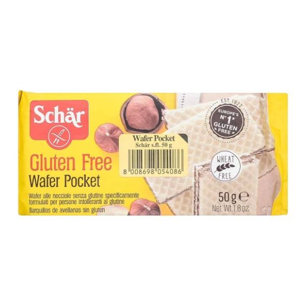 SCHAR Water pocket napolitanke sa lešnikom bez glutena 50g