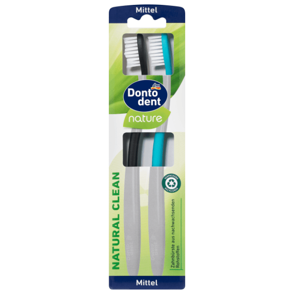 DONTODENT Natural clean medium četkica za zube 2kom