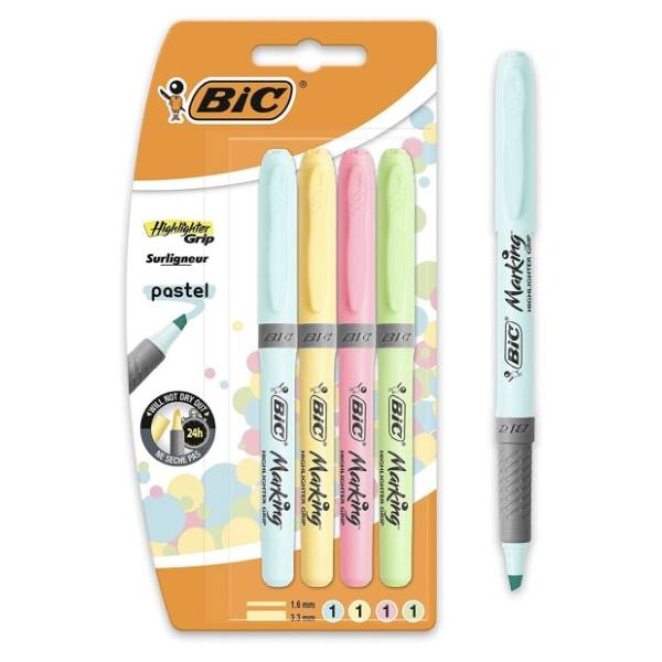Flomasteri BIC Grip pastel blister 4kom