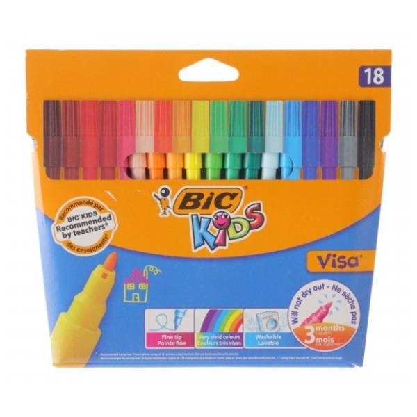 Flomasteri BIC Kids Visa 18kom