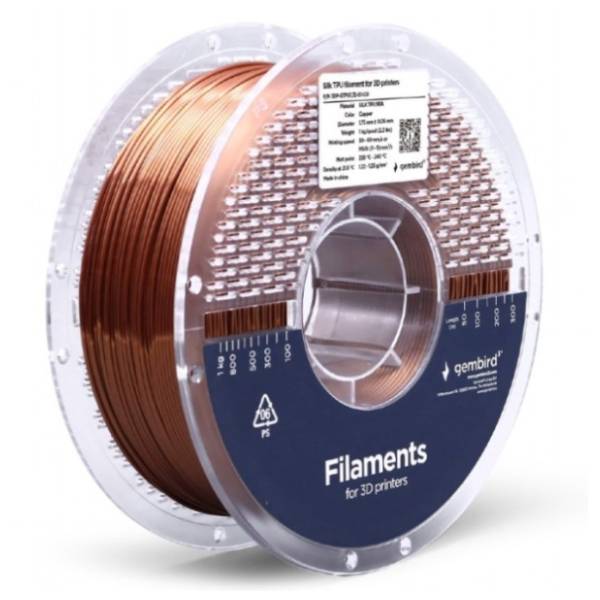 GEMBIRD TPU 1,75mm kotur 1kg Bakarni filament za 3D štampač