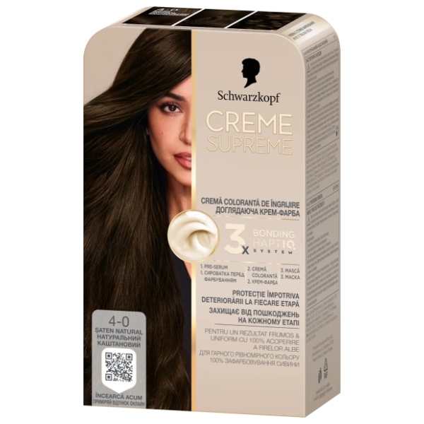 SCHWARZKOPF Creme Supreme farba za kosu 4-0 saten natural
