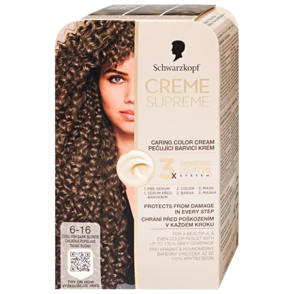SCHWARZKOPF Creme Supreme farba za kosu 6-16 cool ash blonde