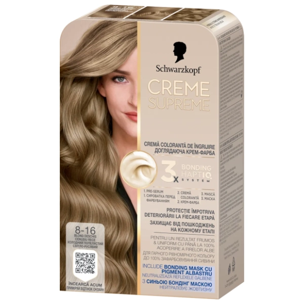 SCHWARZKOPF Creme Supreme farba za kosu 8-16 ash blonde