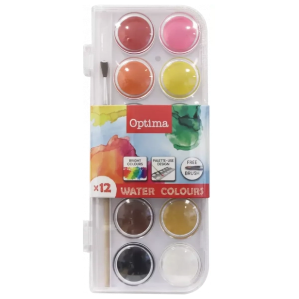 Vodene bojice OPTIMA 12x28ml