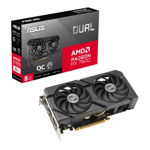 ASUS AMD Radeon RX 7600 Dual EVO OC 8GB GDDR6 128-bit grafička kartica
