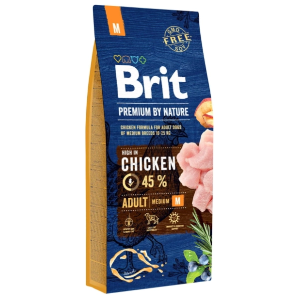 BRIT Premium by nature adult medium hrana za pse piletina 15kg