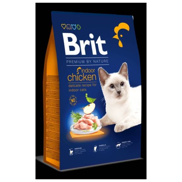 BRIT Premium by nature indoor hrana za mačke piletina 8kg