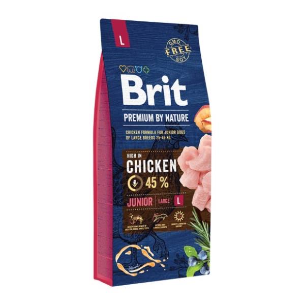 BRIT Premium by nature junior large hrana za pse piletina 15kg