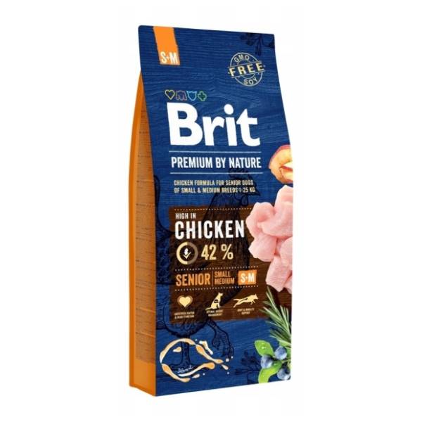 BRIT Premium by nature senior snall& medium piletina 15kg