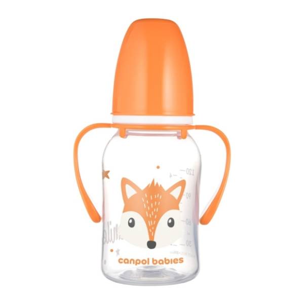 CANPOL BABIES Cute animals flašica sa drškom 120ml narandžasta