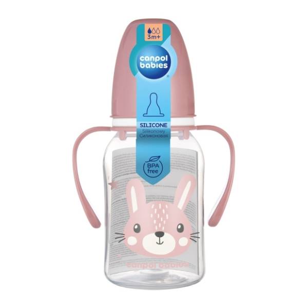 CANPOL BABIES Cute animals flašica sa drškom 120ml roze