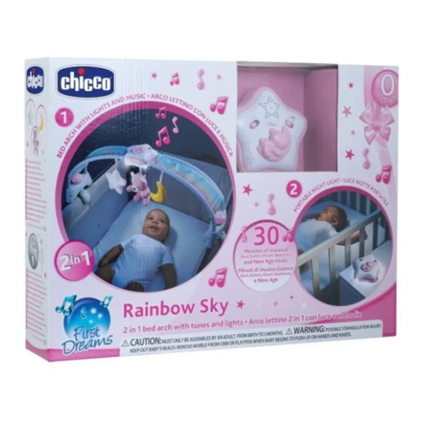 CHICCO igračka luk u duginim bojama 2u1 roze