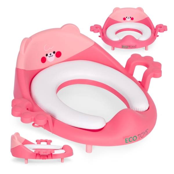 ECO TOYS adapter za wc šolju sa rukohvatima roze
