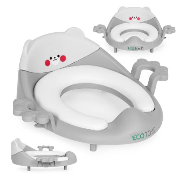 ECO TOYS adapter za wc šolju sa rukohvatima sivi