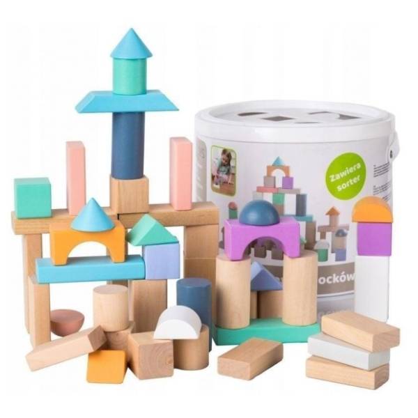 ECO TOYS drvene kocke u kutiji 100kom