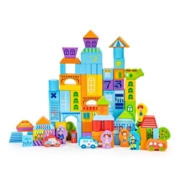 ECO TOYS edukativne drvene kocke City