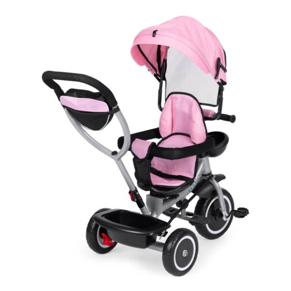ECO TOYS tricikl 2u1 sa rotirajućim sedištem roze