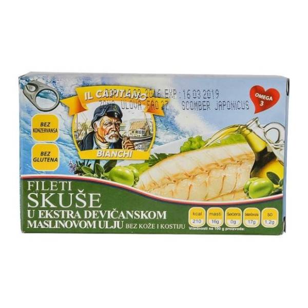 IL CAPITANO skuša fileti u maslinovom ulju 115g
