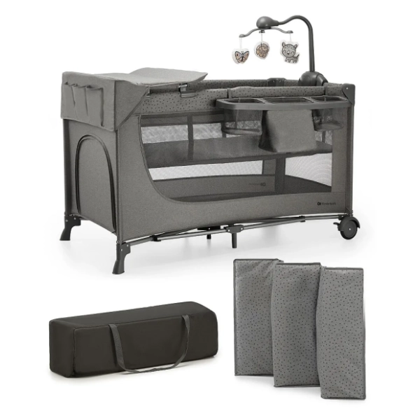 KINDERKRAFT prenosivi krevetac sa dodacima Joy 2 dark grey