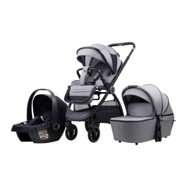 LA MAMA kolica za bebe 3 u 1 Trio siva