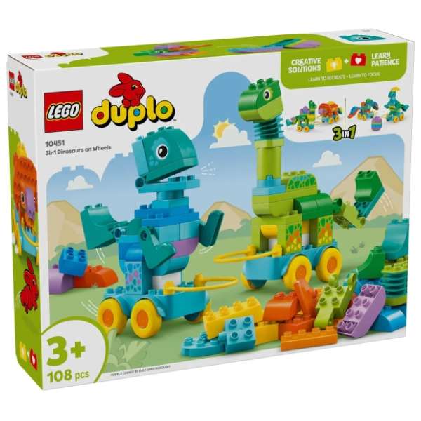 LEGO DUPLO dinosaurusi na točkovima 3u1 10451