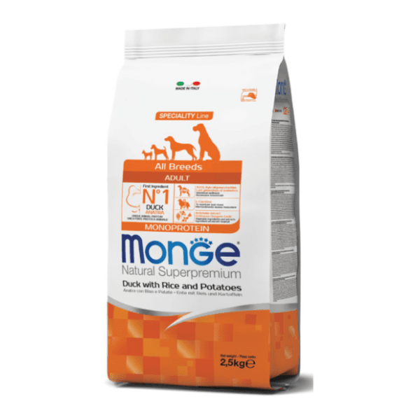 MONGE All breeds adult hrana za pse pačetina 2,5kg
