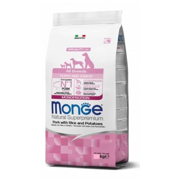 MONGE All breeds puppy&junior hrana za štence svinjetina 12kg
