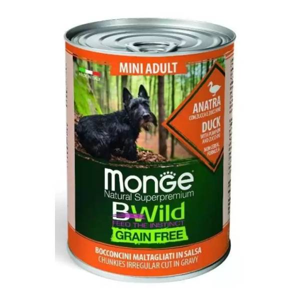 MONGE Bwild mini adult hrana za pse pačetina 400g