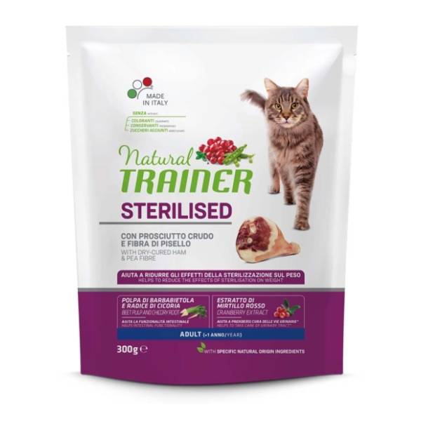 NATURAL TRAINER Sterilised hrana za odrasle mačke šunka 300g