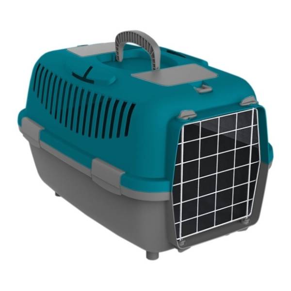 PETMAX Lux 2 transporter metalna vrata tirkizni