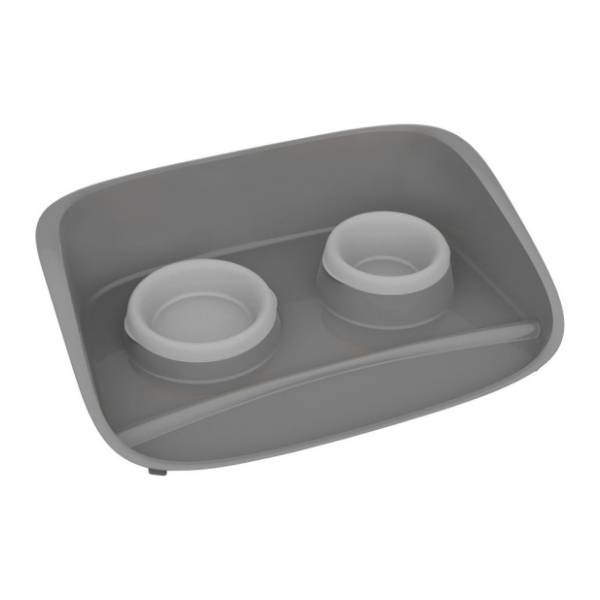 PETMAX Stella set dve činije 0,25+0,3l sivi