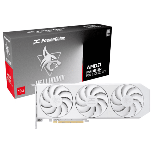 PowerColor AMD Radeon RX 9060 XT Hellhound Spectral White 16GB GDDR6 128-bit grafička kartica