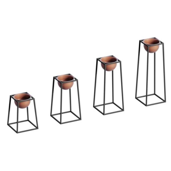 Set saksija WALLXPERT Decorative pot crno-terakota