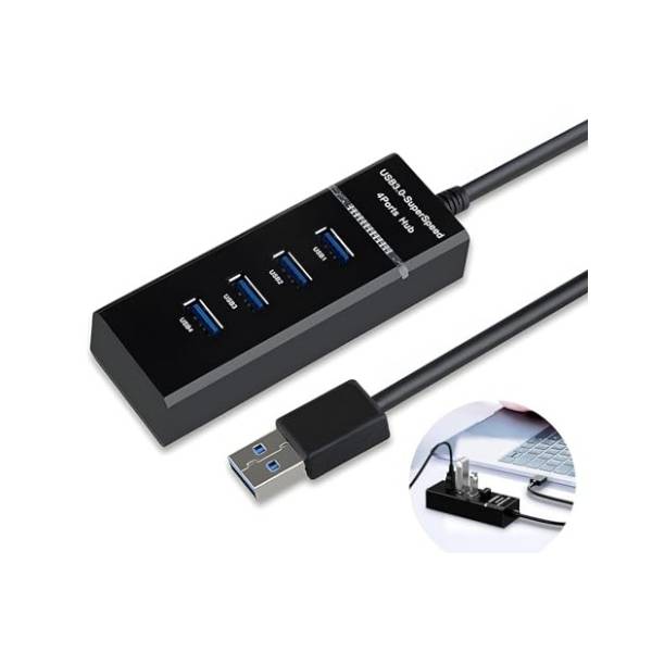 STARS SOLUTIONS USB Hub 4-in-1 (USB 3.0) crni