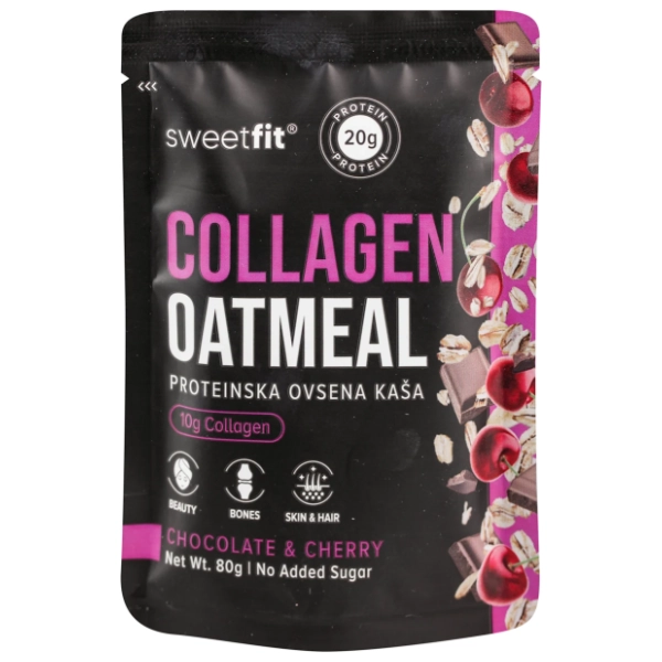 SWEETFIT proteinska ovsena kaša čokolada i višnja 80g