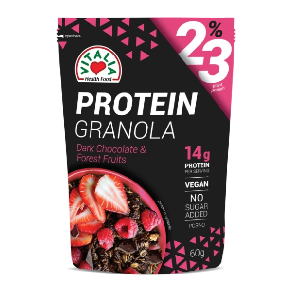 VITALIA Protein granola crna čokolada i crveno voće 60g
