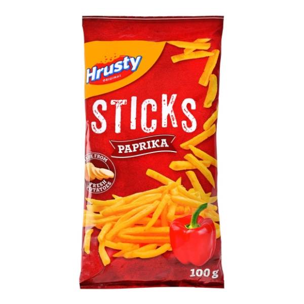 Čips HRUSTY Sticks paprika 100g