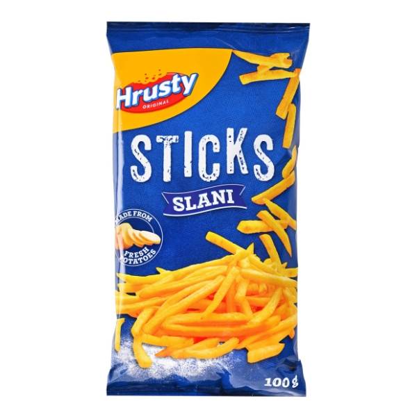 Čips HRUSTY Sticks slani 100g