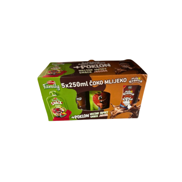 Čokoladno mleko MOJA KRAVICA 1%mm 5x250ml + Nectar snack jagoda