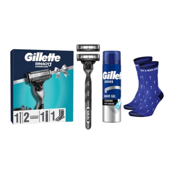 GILLETTE set Mach3 (brijač, gel za brijanje 200ml i čarape)