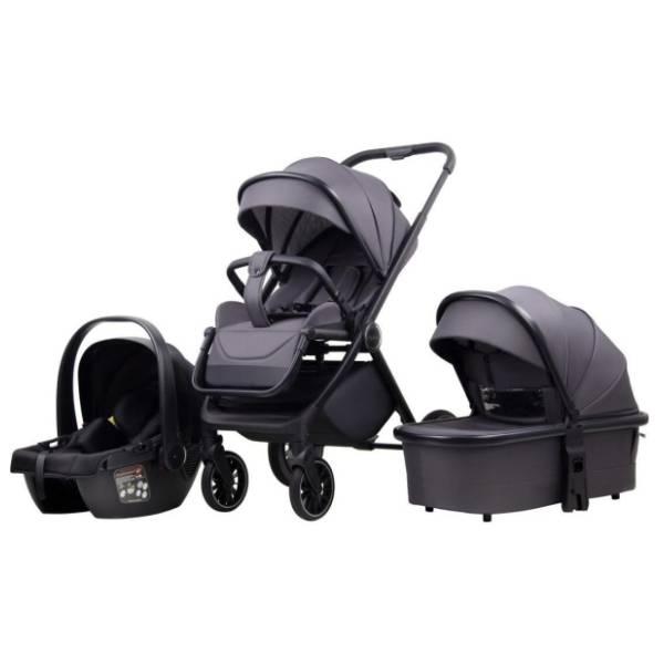 LA MAMA kolica za bebe 3 u 1 Alvi siva