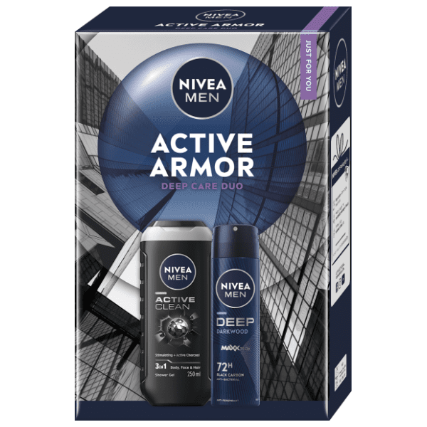 NIVEA Men set Active armor (gel za tuširanje i dezodorans)