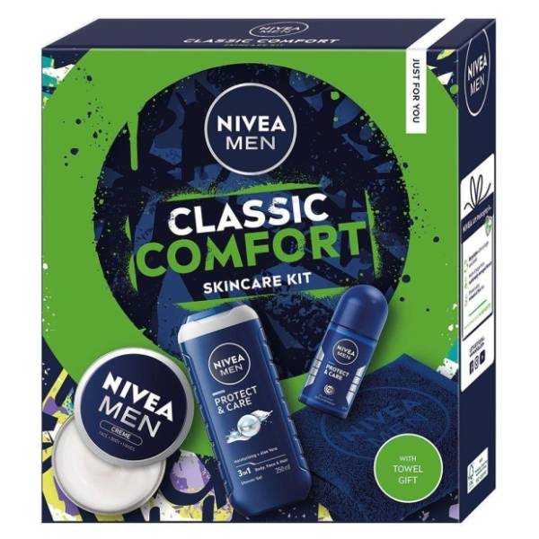 NIVEA Men set Classic comfort (roll on, gel za tuširanje i krema)